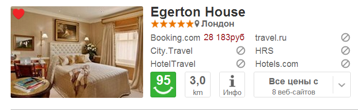 добавление отеля в закладки на сайте trivago.ru