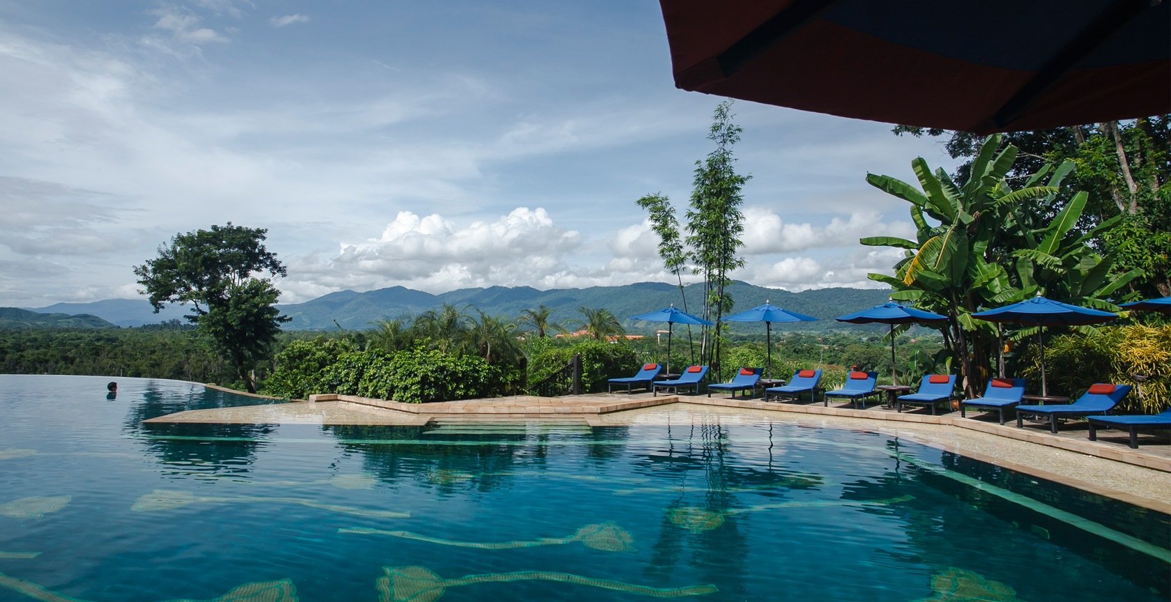 бескрайний инфинити бассейн отеля Anantara Golden Triangle Elephant Camp & Resort