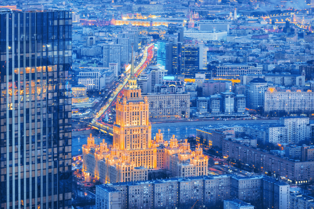Вид на Москву с высоты птичьего полета