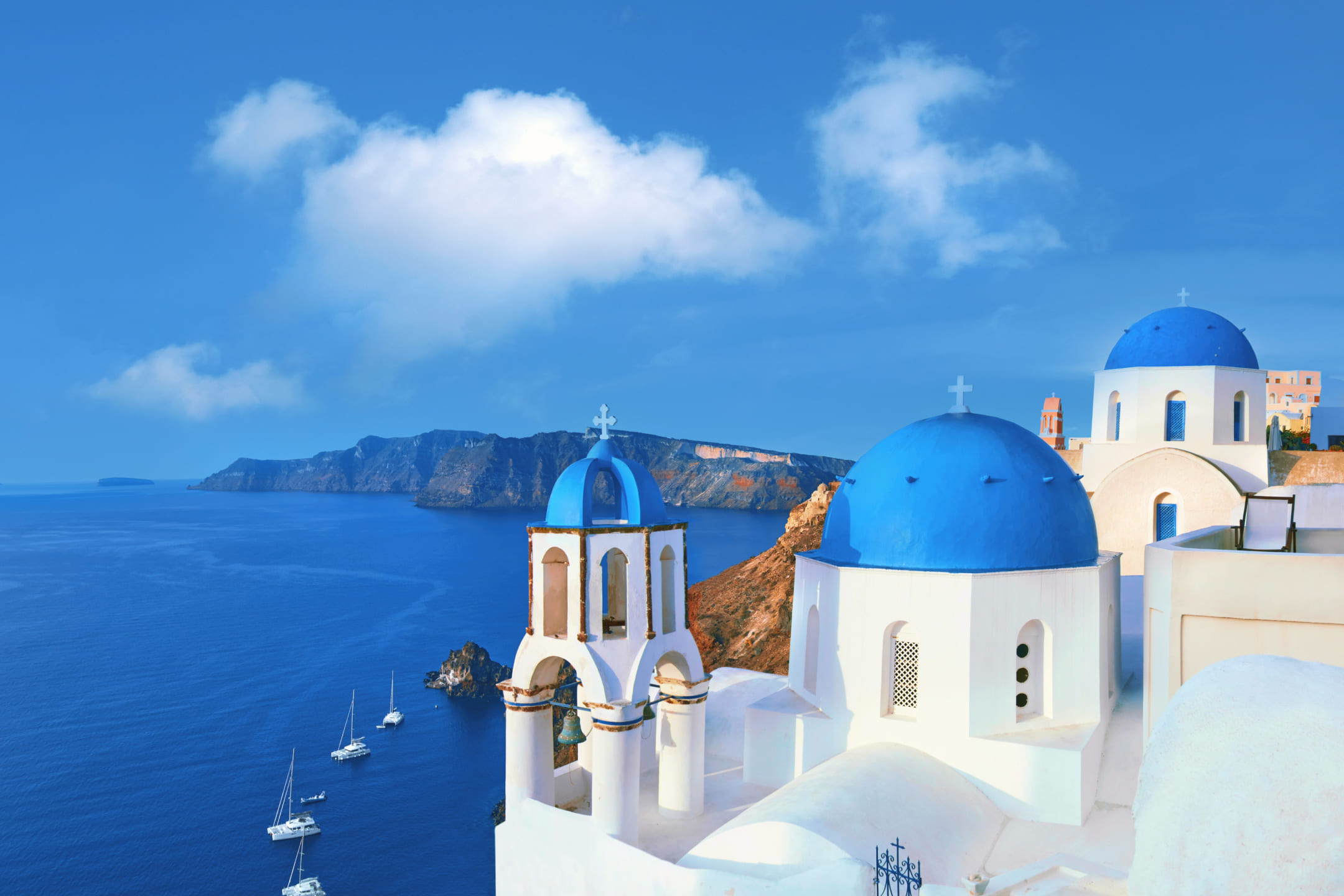 Синие купола домов Греции